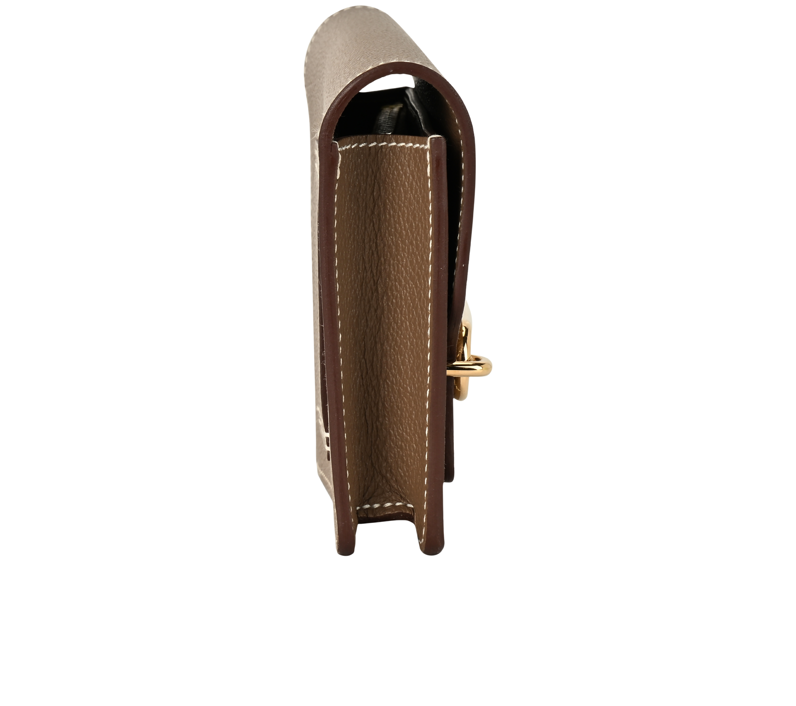 Hermes Roulis Slim Wallet, &pound;1,400, Accessories, Taupe, Leather, Side view